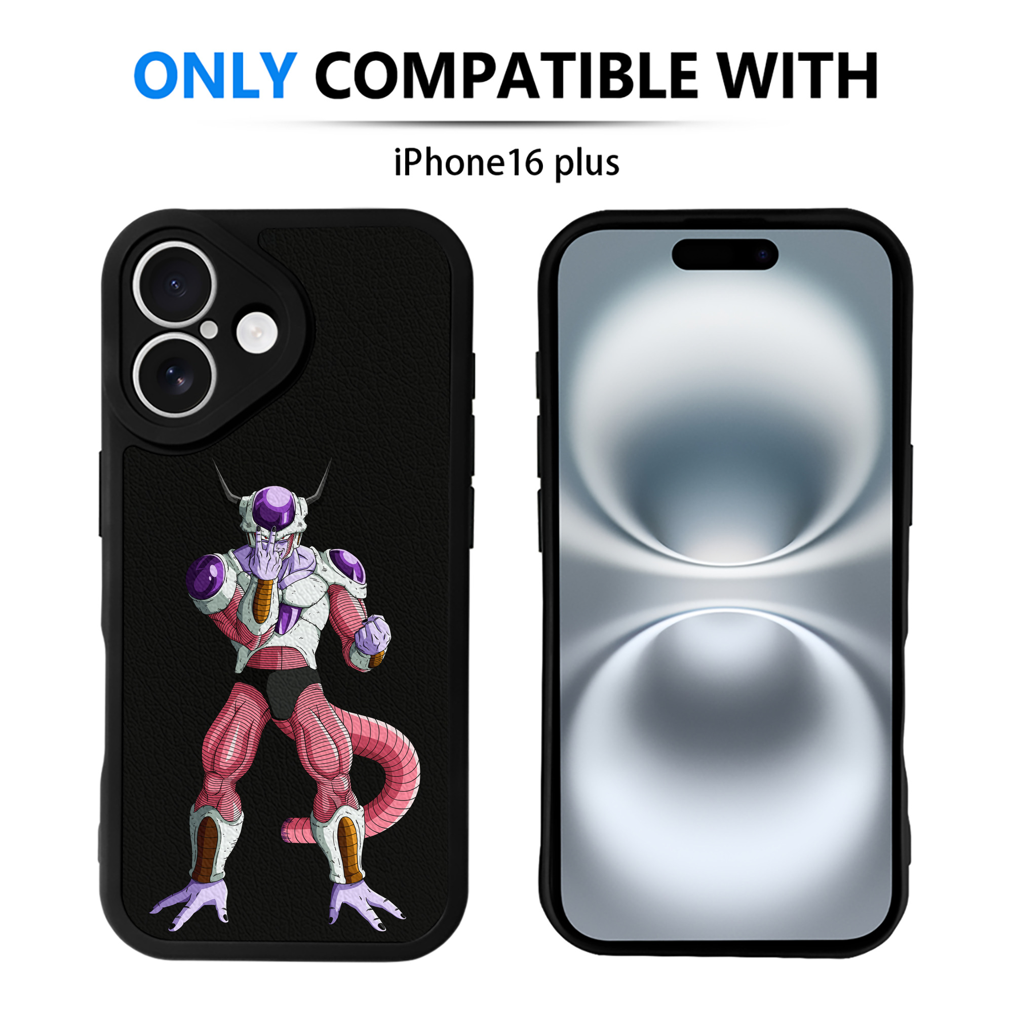 （画像用） ドラゴンボール フリーザ DRAGON BALL Frieza 【iPhone 16シリーズ対応】シリコンスマホケース（レザー調） 材質：シリコン
